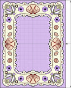 Coastal Lilac Seashell Floral Border Rug