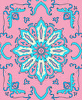 Pink Aqua Floral Medallion Rug