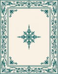 Teal Leaf Scroll Border Cream Rug