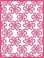 Bright Pink Hand Drawn Floral Contemporary Rug