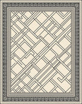 Cream Black Geometric Deco Inlay Rug