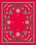 Crimson Branches White Flowers Holiday Rug