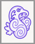 Whimsical Lavender Swirl Creature Rug
