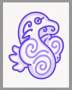 Whimsical Lavender Swirl Creature Rug