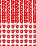 Bold Red Starburst Vertical Stripe Rug