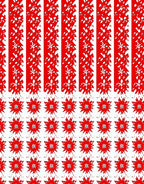 Bold Red Starburst Vertical Stripe Rug