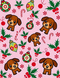 Whimsical Dachshund Christmas Ornaments Holly Rug