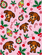 Whimsical Dachshund Christmas Ornaments Holly Rug