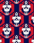 Red Blue Tonal Geometric Hexagon Rug