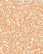 Orange Vine Scrollwork Art Rug