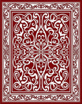 Rich Red Floral Medallion Vine Rug