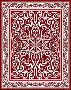 Rich Red Floral Medallion Vine Rug