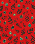 Red Cyan Evergreen Merry Christmas Ornaments Rug