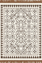 Cream and Brown Geometric Abstract Rug