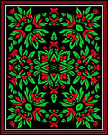Ornate Red Green Floral Symmetry Rug