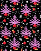 Vibrant Pink Christmas Tree Ornaments Rug