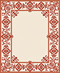 Crimson Red Floral Medallion Border Rug