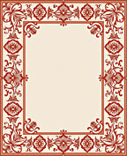 Crimson Red Floral Medallion Border Rug