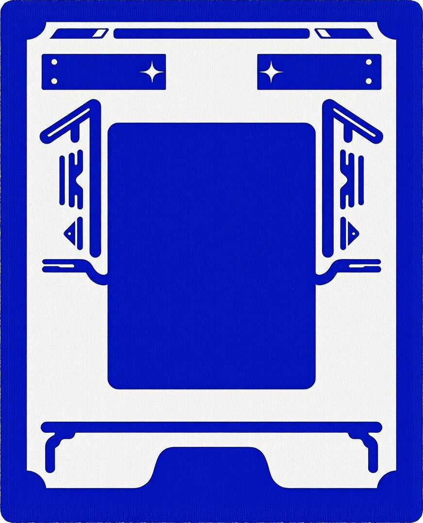 Geometric Royal Blue Abstract Frame Rug