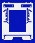 Geometric Royal Blue Abstract Frame Rug