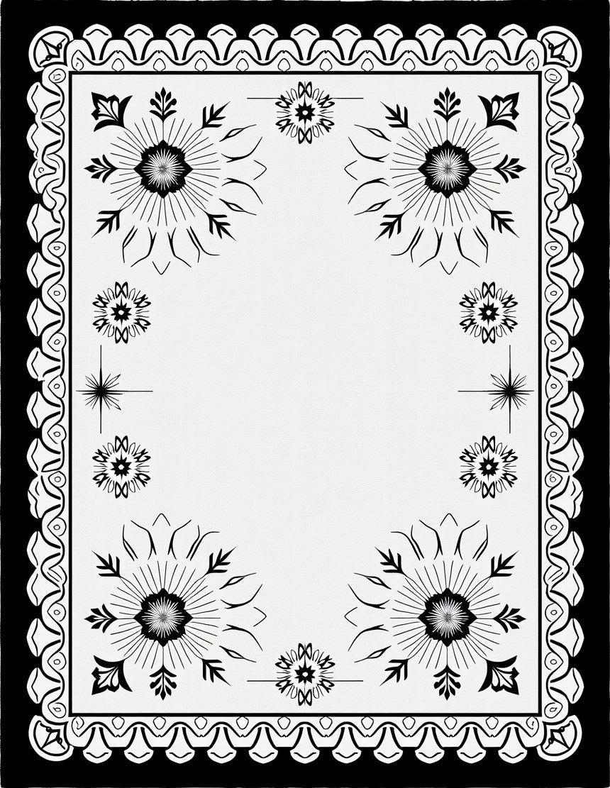 Monochromatic Sunburst Floral Lattice Rug