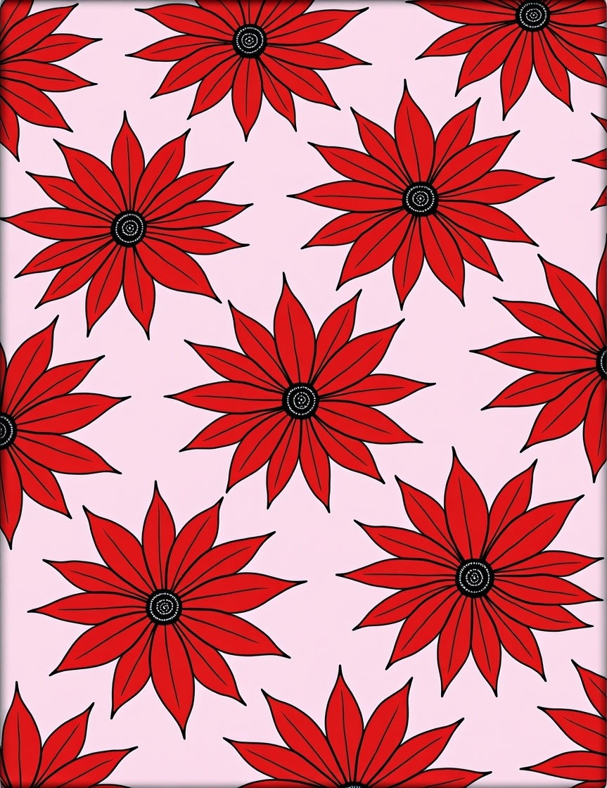 Bold Red Daisy Garden Rug