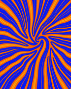 Vibrant Blue Orange Swirl Energy Rug