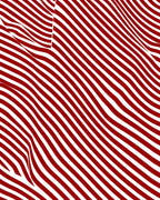 Crimson White Wavy Striped Rug