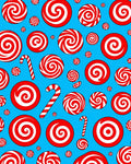 Red White Swirl Candy Cane Holiday Rug