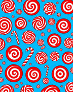 Red White Swirl Candy Cane Holiday Rug