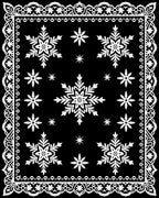 Black White Snowflake Winter Lace Rug