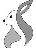 Minimalist White Gray Rabbit Silhouette Rug