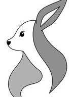 Minimalist White Gray Rabbit Silhouette Rug