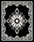 Ornate Ivory Floral Medallion Black Rug