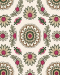 Muted Floral Medallion Branches Rug
