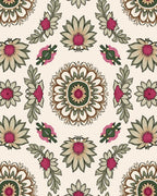 Muted Floral Medallion Branches Rug