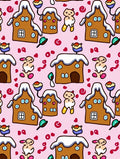 Whimsical Gingerbread Houses and Bunnies Rug