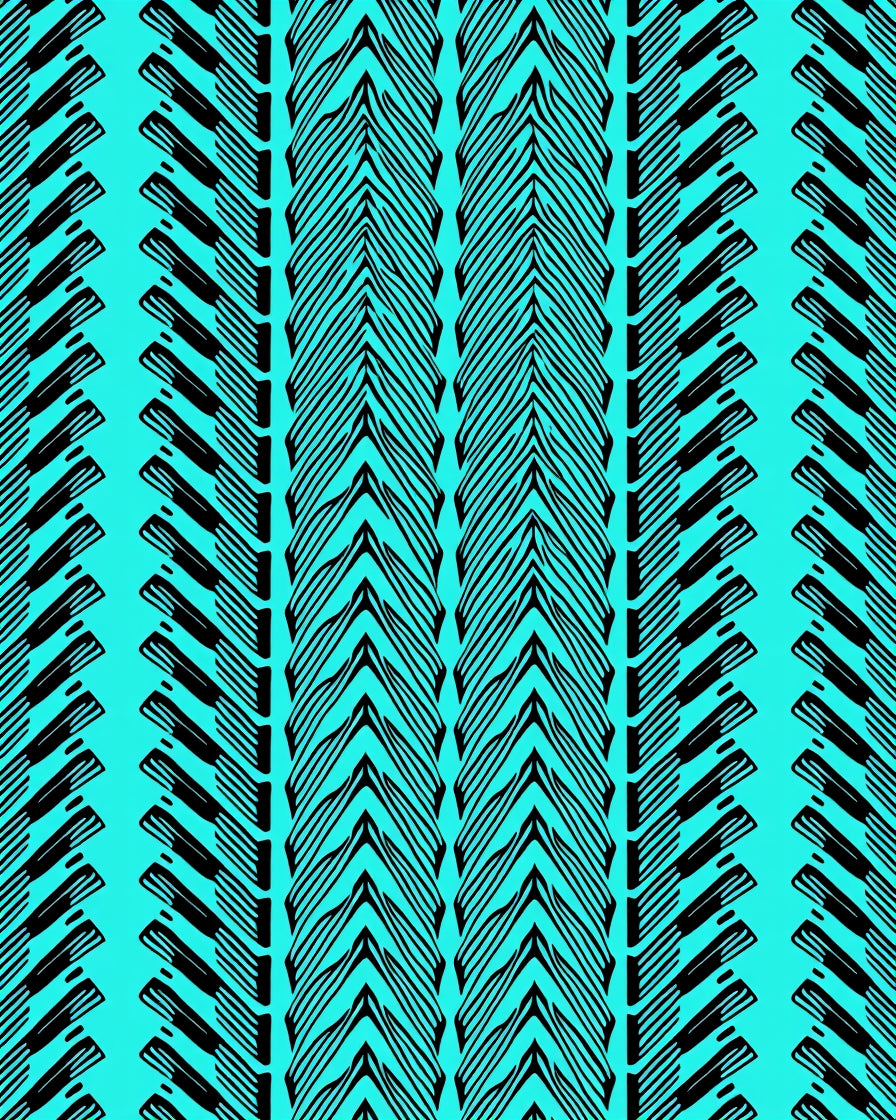 Black And Aqua Chevron Stripe Rug