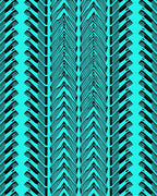 Black And Aqua Chevron Stripe Rug