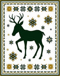 Elegant Buck Snowflakes Border Rug