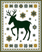 Elegant Buck Snowflakes Border Rug