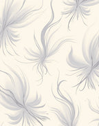 Ethereal Gray Feather Swirl Rug