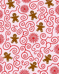 Brown Gingerbread Man Red Swirls Rug