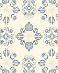 Pale Blue Floral Medallion Lattice Rug