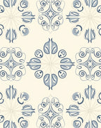 Pale Blue Floral Medallion Lattice Rug