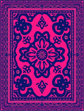 Vibrant Fuchsia Navy Floral Medallion Rug