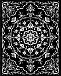 Black and White Floral Medallion Rug