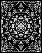 Black and White Floral Medallion Rug