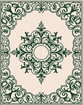 Emerald Green Scrollwork Central Bloom Rug