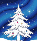 Whimsical White Christmas Tree Ornaments Rug